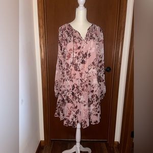 Express Mauve Floral Tierrd Dress
